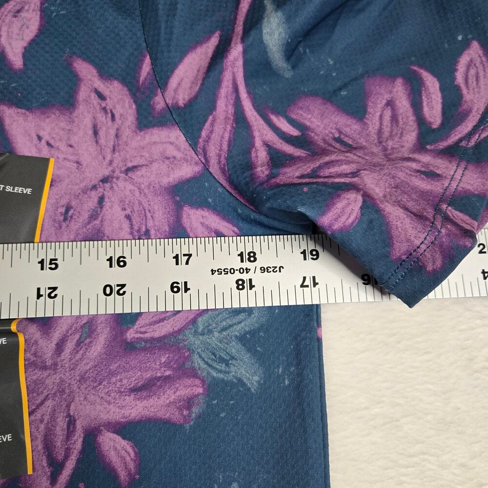 All in Motion Polo Shirt Mens Moisture Wicking Floral Golf Shirt Small 0643 - Picture 9 of 10